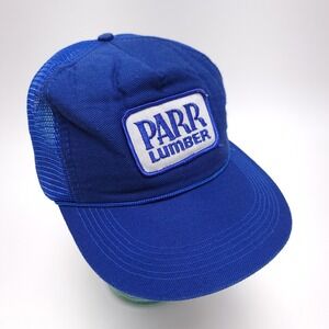 Vintage Parr Lumber Trucker Hat Mesh Snapback Patch Cap Capital Caps Blue